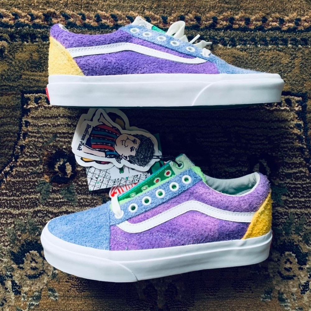 Vans x Anderson Paak Fuzzy Colorblocked Old Skool Shoes.